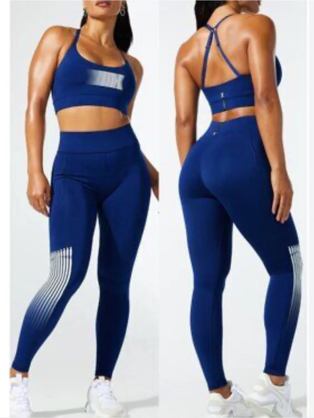 Savage Fenty Performance High-Waist Legging & Sports Bra Set - Deep Blue Small